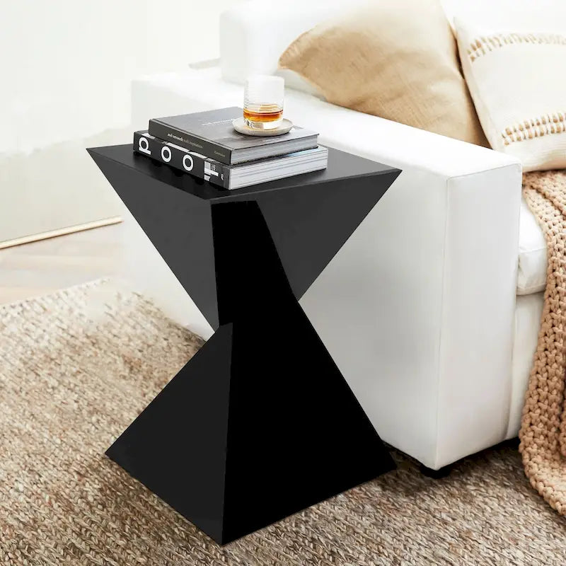 Modern Acrylic Accent End Table, Outdoor Side Tables - 18.11H x 12.6W x 12.6L