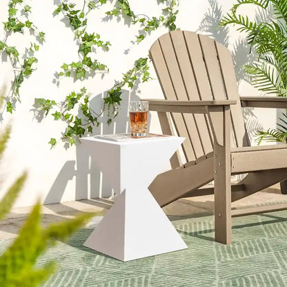 Modern Acrylic Accent End Table, Outdoor Side Tables - 18.11H x 12.6W x 12.6L