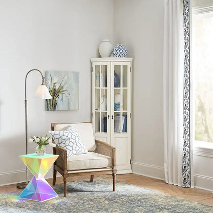 Modern Acrylic Accent End Table, Outdoor Side Tables - 18.11H x 12.6W x 12.6L