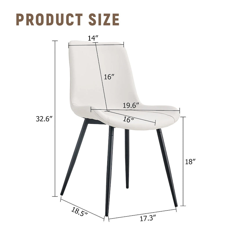 Dining Chairs Set of 4 Modern Kitchen Artificial Leather Chairs