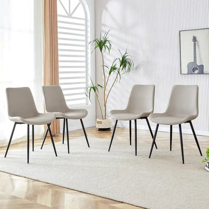 Dining Chairs Set of 4 Modern Kitchen Artificial Leather Chairs