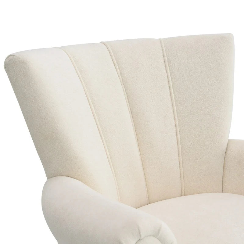 Upholstered Accent Chairs, Armchair Club Chair With Wooden Leg For Living room, Bedroom Reading Room