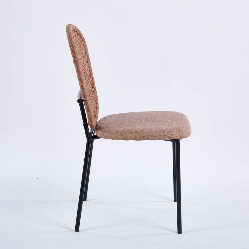 Set of 4 Upholstered Sennit Dining Chairs with Metal Legs