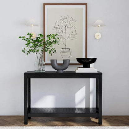 Petter Solid Wood Console Table with Shelf by East at Main