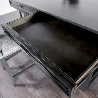 Furniture of America Isolde Black 60-inch Solid Wood Counter Height Dining Table with Drawers