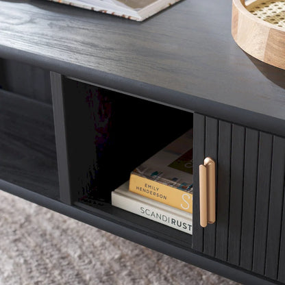 SAFAVIEH Home Tealla 2 Tambour Door Coffee Table - 43Wx22Dx17H