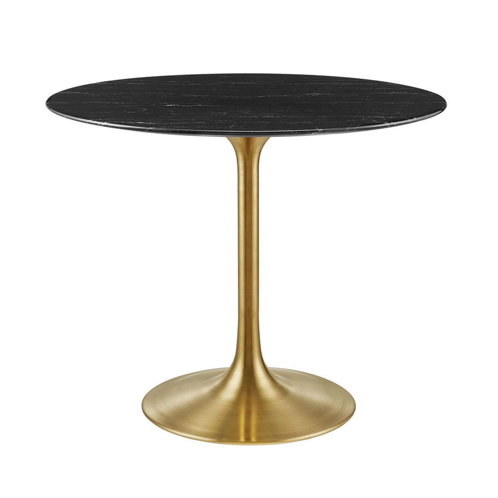 Round Tulip Dining Table - Gold Base