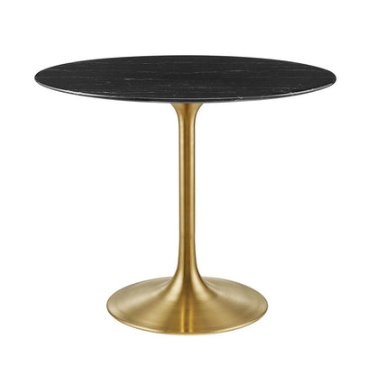 Round Tulip Dining Table - Gold Base