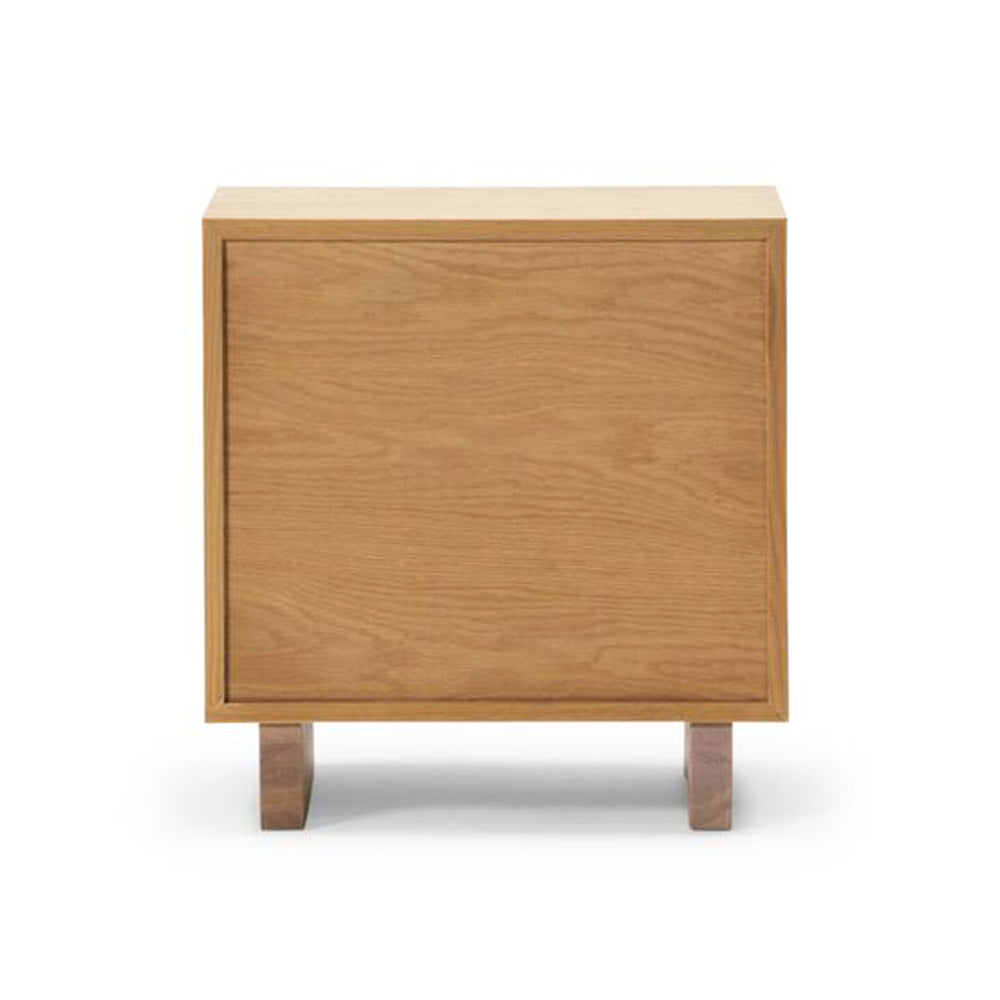 Cane Double Drawer Nightstand