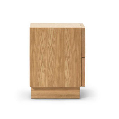Cane Double Drawer Nightstand