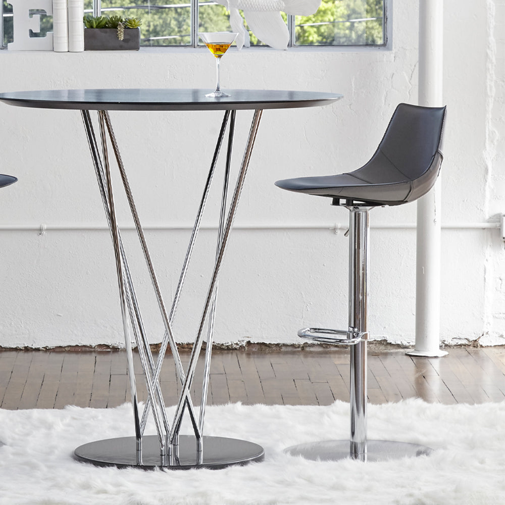 Leather Adjustable Swivel Stool