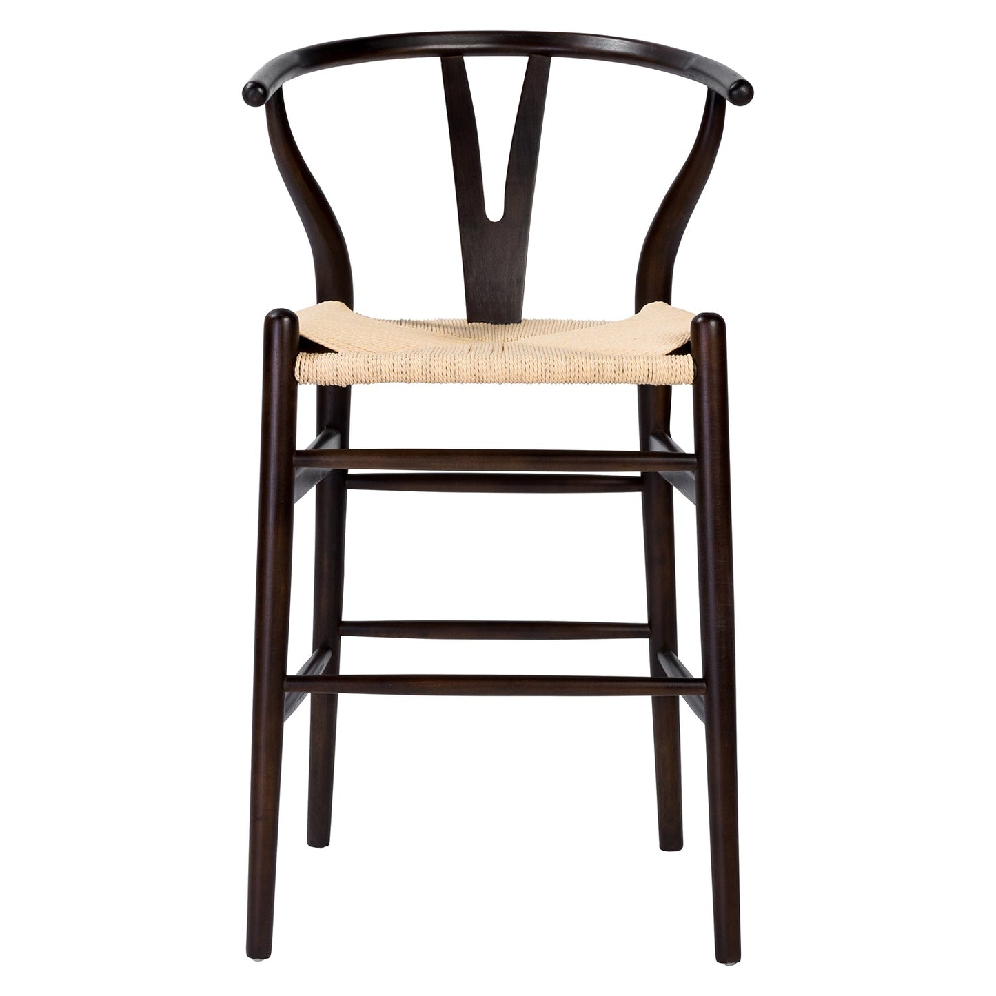 Wishbone Stool - Black with Natural Rope Seat
