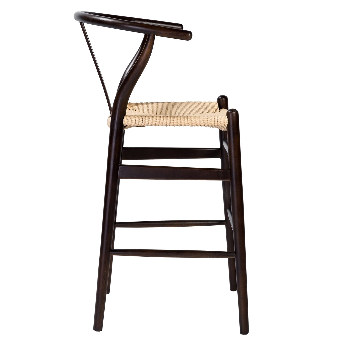 Wishbone Stool - Black with Natural Rope Seat