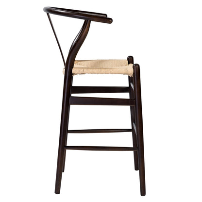 Wishbone Stool - Black with Natural Rope Seat