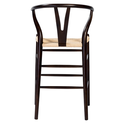 Wishbone Stool - Black with Natural Rope Seat