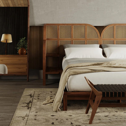 Teak Cane Bed