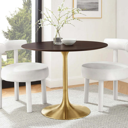 Round Tulip Dining Table - Walnut