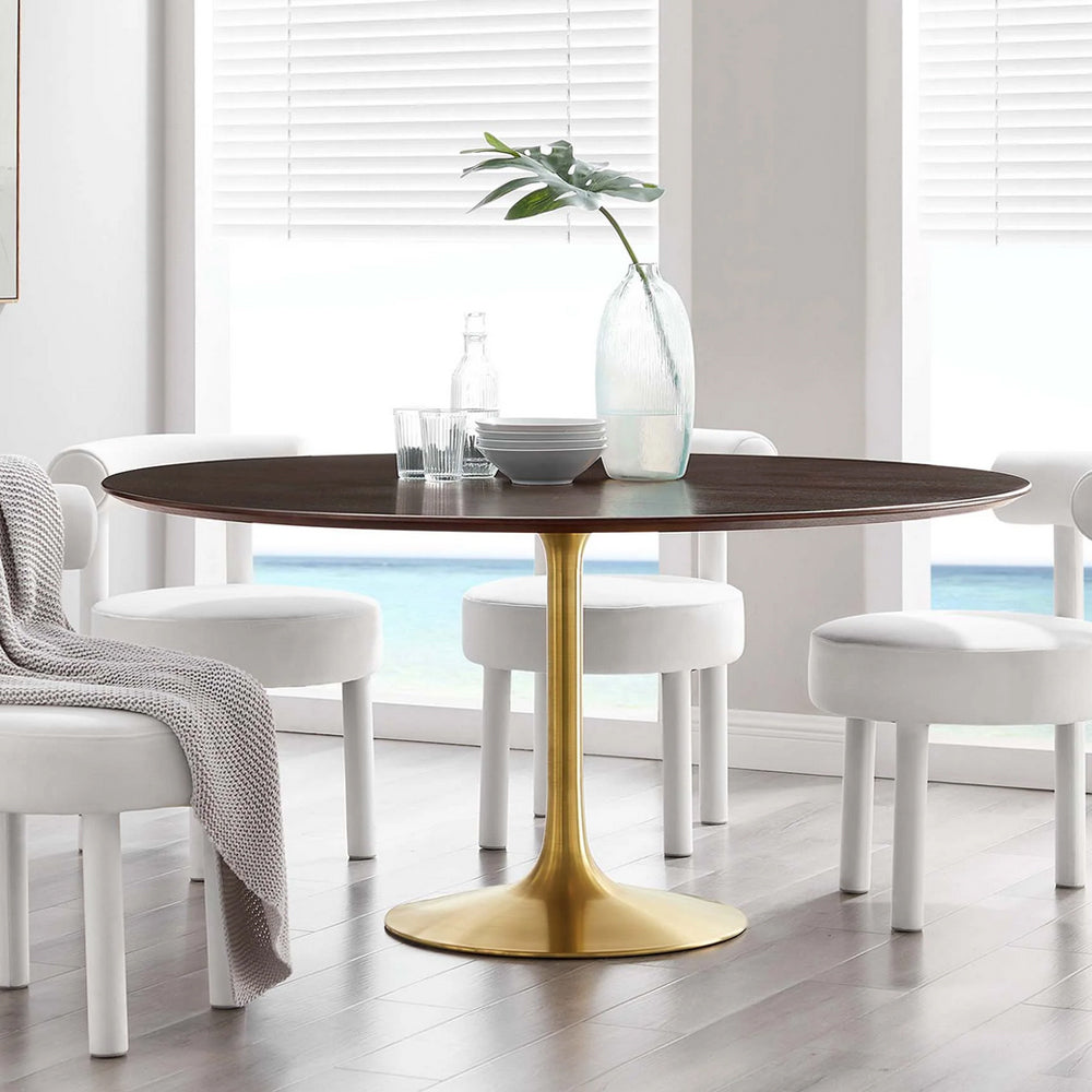 Round Tulip Dining Table - Walnut