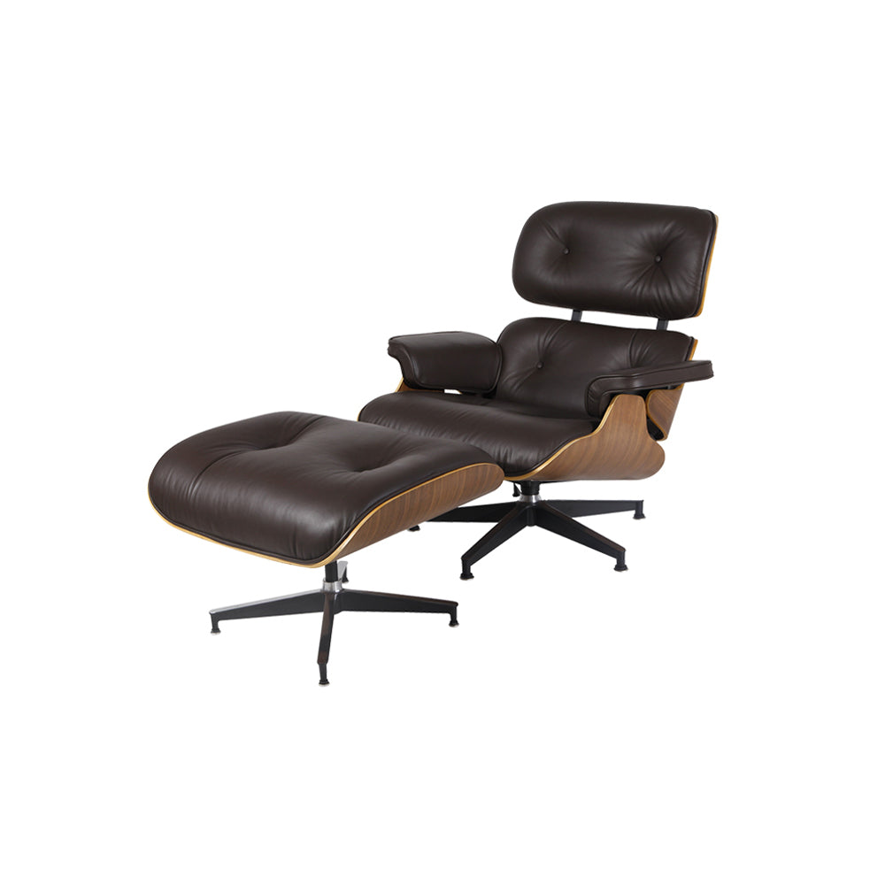 Miller Lounge Chair and Ottoman - Walnut