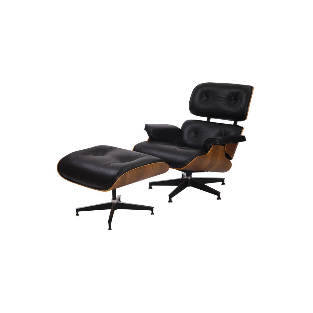 Miller Lounge Chair and Ottoman - Walnut