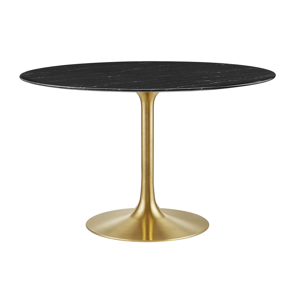 Round Tulip Dining Table - Gold Base
