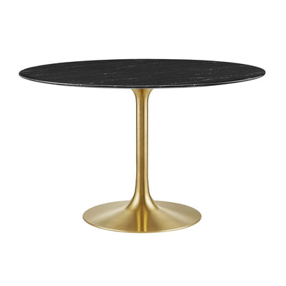 Round Tulip Dining Table - Gold Base