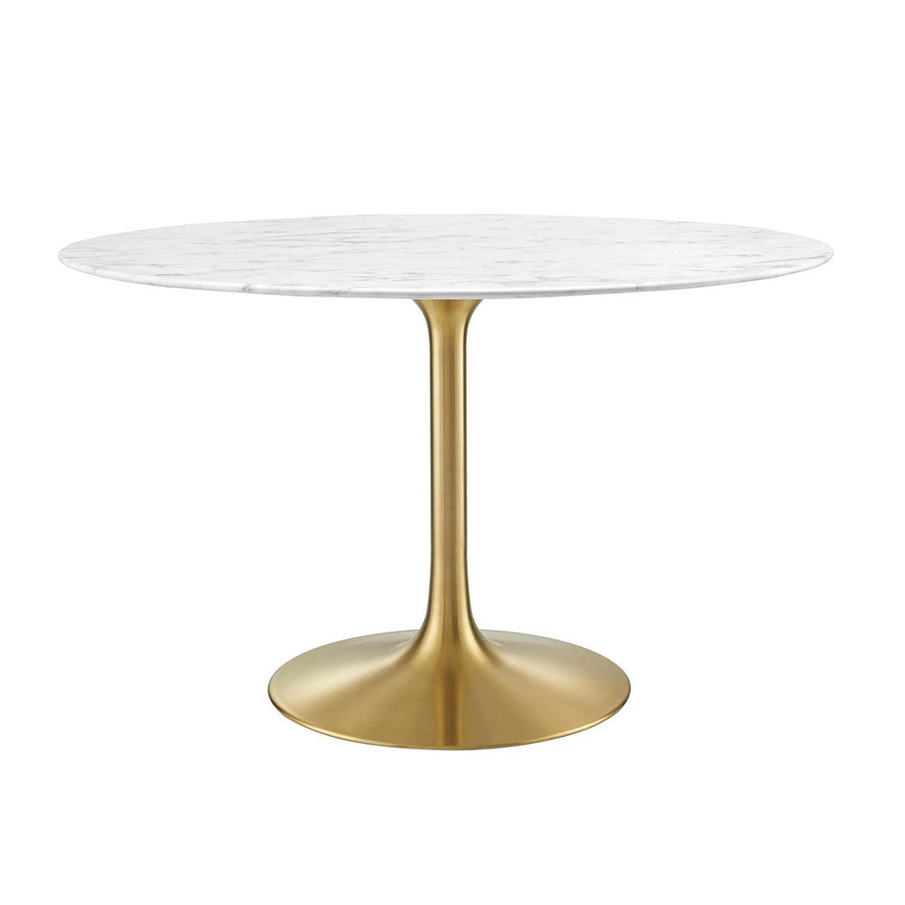 Round Tulip Dining Table - Gold Base