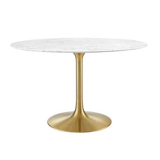 Round Tulip Dining Table - Gold Base