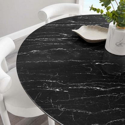 Round Tulip Dining Table - Gold Base