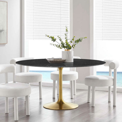 Round Tulip Dining Table - Gold Base