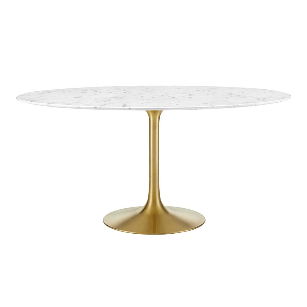 Round Tulip Dining Table - Gold Base