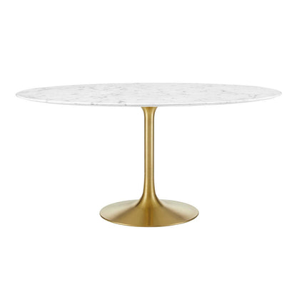 Round Tulip Dining Table - Gold Base