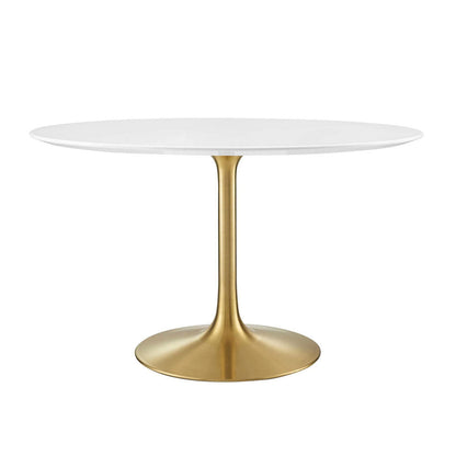 Round Tulip Dining Table - Gold Base