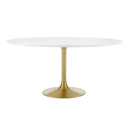 Round Tulip Dining Table - Gold Base