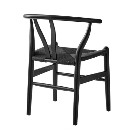 Wishbone Chair - Black with Black Rope Seat