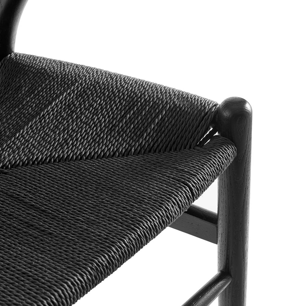 Wishbone Chair - Black with Black Rope Seat