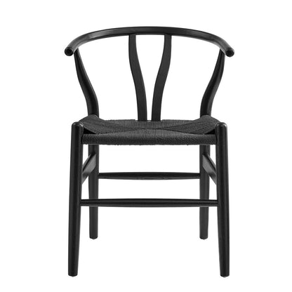 Wishbone Chair - Black with Black Rope Seat